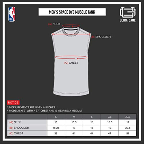 Ultra Game NBA Boston Celtics Mens Jersey Sleeveless Muscle T-Shirt, Black Space Dye, X-Large