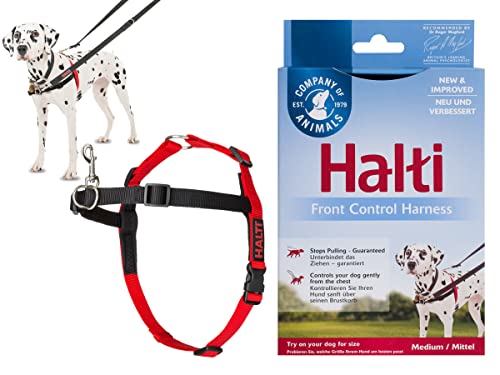 HALTI Front Control Harness, Size Medium, Bestselling Professional Dog Harness to Stop Pulling on the Lead, Easy to Use, Anti-Pull Training Aid, Front Leading No Pull Harness for Medium Dogs