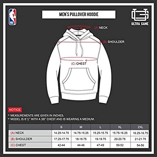 Ultra Game NBA Men's Soft Fleece Hoodie Sweatshirt XX-Large