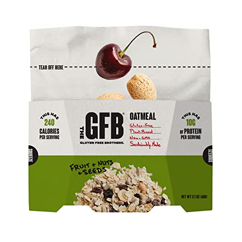 The Gluten Free Brothers, Protein Oatmeal Cup (Pop-up), Fruit, Nuts and Seeds, 2 Ounce (Pack of 6), Gluten Free, Non GMO