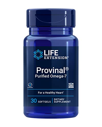 Provinal Purified Omega-7 - Daily Essential Omega 7 Fatty Acids Supplement, Palmitoleic Acid Fish Oil For Heart Health and Inflammation Management - Gluten-Free, Non-GMO - 30 Softgels Month Supply