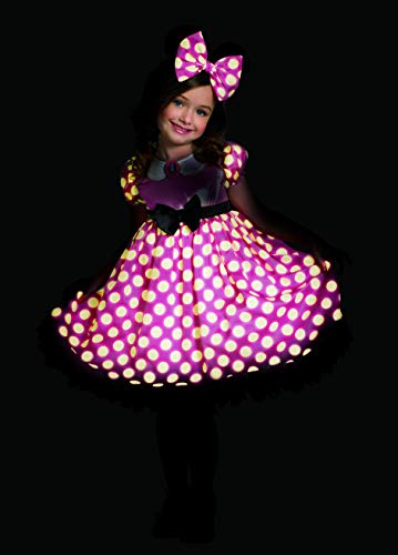 Disguise costumes Disguise Mickey Mouse Clubhouse Pink Minnie Glow in the Dark Dot Dress Costume ,Pink/White ,X-Small 3T-4T