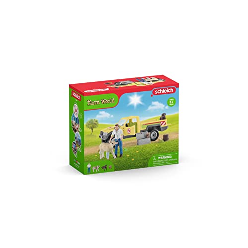 Schleich Farm World, Farm Animal Gifts for Kids, Vet Visit to The Farm with Farm Animals and Toy Truck 12-Piece Set, Ages 3+