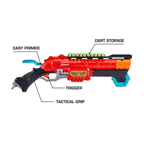 X-Shot Dino Attack Claw Hunter Foam Dart Blaster (24 Darts, 4 Eggs) by ZURU Easy Reload, XShot Toy Blasters, Dinosaur Themed Shooting Darts Toys for Kids and Teens