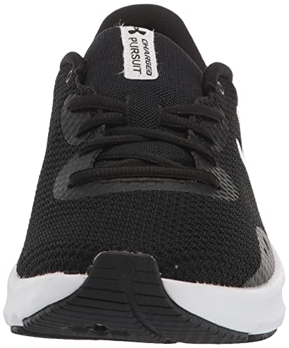 Under Armour Women's Charged Pursuit 3 Running Shoe, Black (001)/White, 12