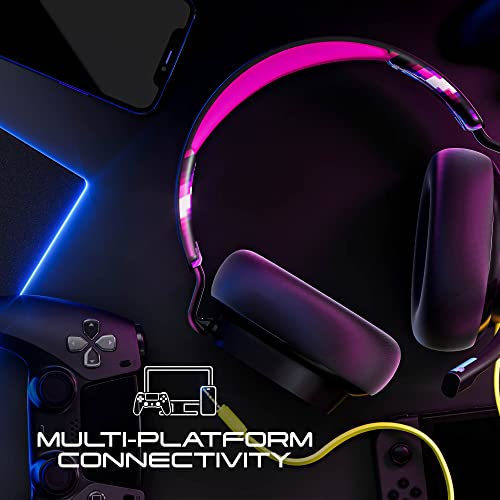 Skullcandy SLYR Wired Over-Ear Gaming Headset/Soft Earpads/Boom Mic/Gaming Headphone/Use with Playstation, PS5, Xbox, Xbox Series X, Nintendo Switch, Mobile, VR, and PC/Kids or Adult - Black