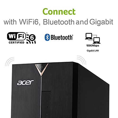 Acer Aspire TC-1660-UA19 Desktop | 10th Gen Intel Core i5-10400 6-Core Processor | 12GB 2666MHz DDR4 | 512GB NVMe M.2 SSD | 8X DVD | Intel Wireless Wi-Fi 6 | Bluetooth 5.2 | Windows 11 Home