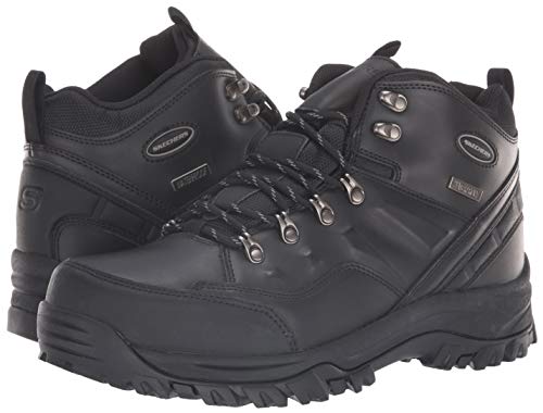Skechers mens Relaxed Fit Resment Traven Hiking Boot, Black/Black, 8 US