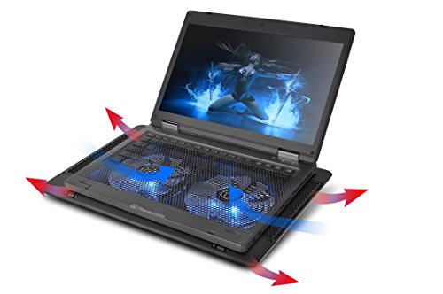 Thermaltake Massive 14 Steel Mesh Panel Dual 140mm Blue LED Fan Adjustable Speed Control 10'-17' Device Notebook Cooling Pad CL-N001-PL14BU-A