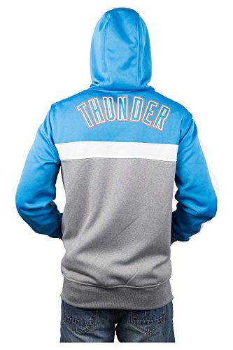Ultra Game NBA Oklahoma City Thunder Mens Soft Fleece Full Zip Jacket Hoodie, Team Color, XX-Large