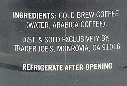 Trader Joes Cold Brew Coffee 100% Arabica Ready To Drink - Pack of 2 Bottles - 32 fl oz per Bottle
