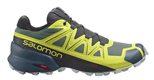 Salomon Speedcross 5 Trail Running Shoes for Men, Duck Green/Black/Evening Primrose, 11.5