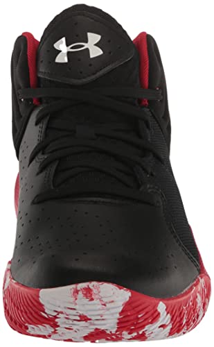 Under Armour Unisex Jet '21 Basketball Shoe, (002) Black/Red/White, 9.5 Women/8 Men