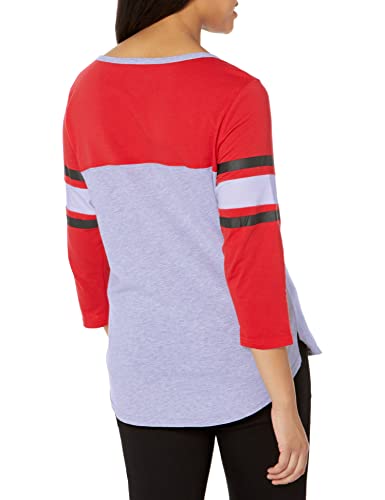 Ultra Game NBA Houston Rockets Womens T-Shirt Raglan Baseball 3/4 Long Sleeve Tee Shirt, Team Color, Large