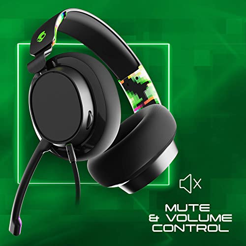 Skullcandy SLYR Wired Over-Ear Gaming Headset/Soft Earpads/Boom Mic/Gaming Headphone/Use with Playstation, PS5, Xbox, Xbox Series X, Nintendo Switch, Mobile, VR, and PC/Kids or Adult - Green