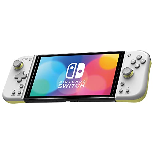 HORI Nintendo Switch Split Pad Compact (Light Gray and Yellow) - Ergonomic Controller for Handheld Mode - Officially Licensed by Nintendo