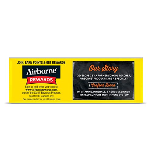 Airborne 1000mg Vitamin C with Zinc, SUGAR FREE Effervescent Tablets, Immune Support Supplement with Powerful Antioxidants Vitamins A C and E - 30 Fizzy Drink Tablets, Zesty Orange Flavor