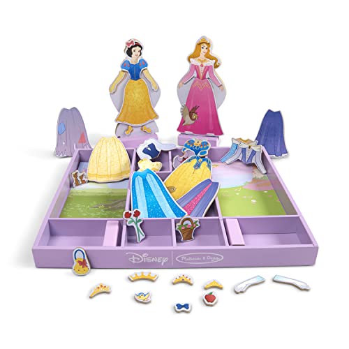 Melissa and Doug Disney Sleeping Beauty and Snow White Magnetic Dress-Up Wooden Doll Pretend Play Set (40+ pcs)