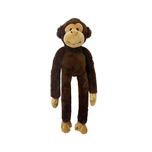 Multipet Swingin Safari Monkey 22-Inch Large Plush Dog Toy with Extra Long Arms and Legs with Squeakers