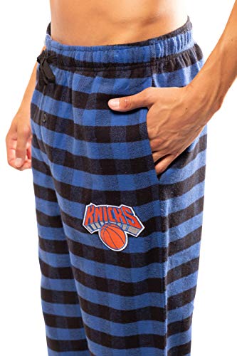 Ultra Game NBA New York Knicks Mens Sleepwear Super Soft Flannel Pajama Loungewear Pants, Team Color, XX-Large