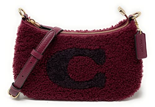 Coach Teri Shoulder Bag (IM/Black Cherry With Coach Motif - Shearling)