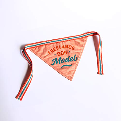 Brass Monkey Freelance Dog Model Dog Bandana – Durable Cotton Pet Bandana, One Size Fits Most – 9” W x 6” H with 30” Tie Ribbon – Cute Dog Accessories with Eye-Catching Design, Perfect for Dog Lovers