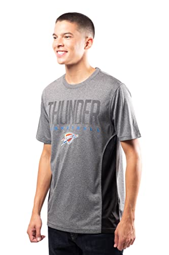 Ultra Game NBA Oklahoma City Thunder Mens Active Tee Shirt, Charcoal Heather, XX-Large