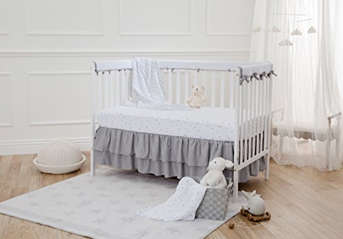 American Baby Company Printed 100% Cotton Jersey Knit Fitted Crib Sheet for Standard Crib and Toddler Mattresses, Grey Stars and Moon, 1 Count (Pack of 1) (Pack of 1)