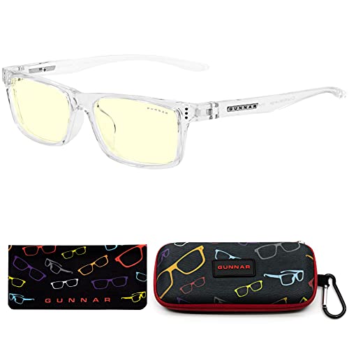 GUNNAR - Premium Gaming and Computer Glasses for Kids (age 8-12) - Blocks 65% Blue Light - Cruz, Crystal, Amber Tint