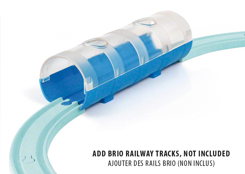 BRIO World 33890 - Travel Train and Tunnel - 3 Piece Wooden Toy Train Set for Kids Age 3 and Up