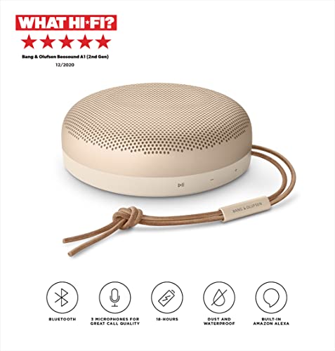 Bang and Olufsen Beosound A1 (2nd Generation) Wireless Portable Waterproof Bluetooth Speaker with Microphone, Gold Tone