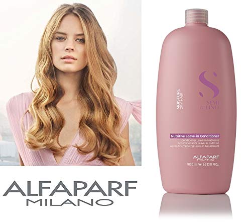 Alfaparf Milano Semi Di Lino Moisture Nutritive Leave-in Sulfate Free Conditioner for Dry Hair - Professional Salon Quality - SLS, Paraben and Paraffin Free - Safe on Color Treated Hair, 33.8 Fl Oz