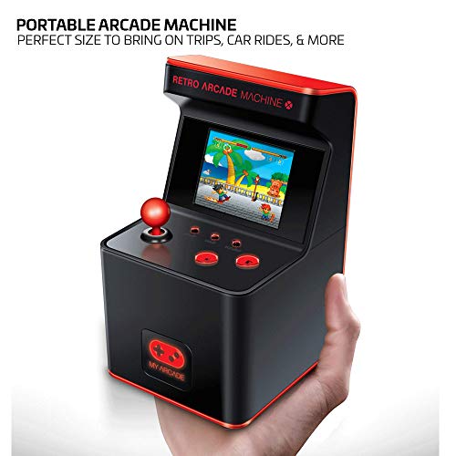 My Arcade Retro Arcade Machine X Playable Mini Arcade: 300 Retro Style Games Built In, 5.75 Inch Tall, AA Battery Powered, 2.5 Inch Color Display, Illuminated Buttons, Speaker, Volume Control