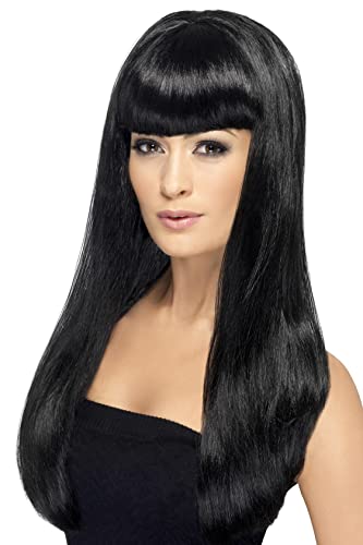 Smiffys womens Babelicious Costume Wig, Black, One Size US