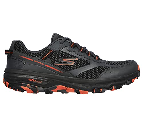 Skechers Men's GOrun Altitude-Trail Running Walking Hiking Shoe with Air Cooled Foam Sneaker, Charcoal/Orange/Black, 10