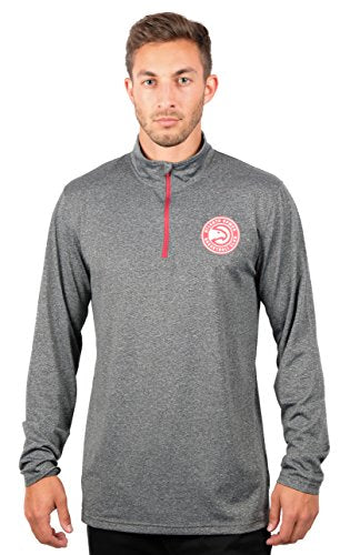 Ultra Game NBA Men's Quarter Zip Long Sleeve Pullover T-Shirt