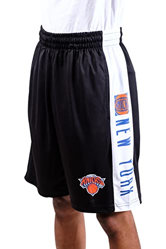 Ultra Game NBA New York Knicks Mens Mesh Basketball Shorts, Black, Large