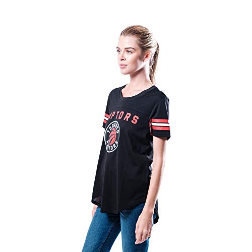 NBA Toronto Raptors Womens Women's Soft Mesh Jersey Tee Shirt, Black, L