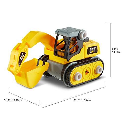 Funrise Caterpillar CAT Construction Build Your Own Junior Crew Excavator Building Toy, Yellow (80903)