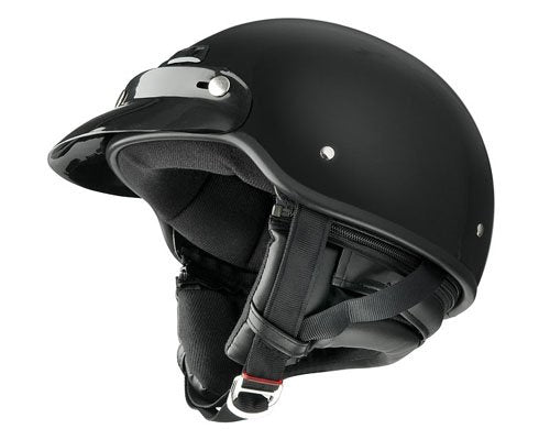 Raider Deluxe Half Helmet (Gloss Black, Small)