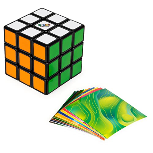 Rubik’s Cube, Original 3x3 Puzzle Brain Teaser Fidget Toy with Removable Interchangeable Mod Stickers to Customize, for Adults and Kids Ages 8 and up