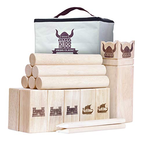 GoSports Regulation Size Kubb Viking Clash Toss Game Set for Kids and Adults