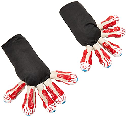 Rubie's mens Beetlejuice Adult Gloves With Eyeballs Party Supplies, Multicolor, One Size US