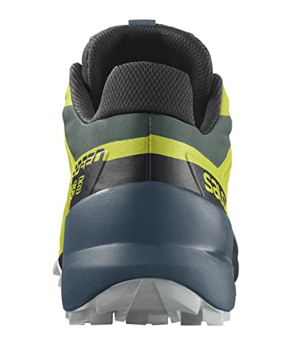 Salomon Speedcross 5 Trail Running Shoes for Men, Duck Green/Black/Evening Primrose, 10.5