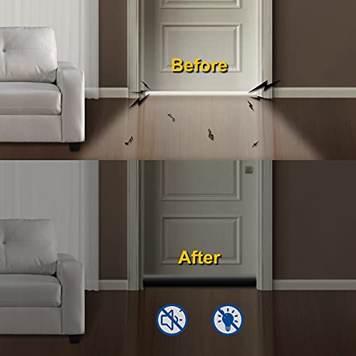 MAXTID Large Door Draft Stopper 36 Inch Under Door Draft Noise Blocker Black Gap Stoppers Entry Door Draft Guard for Bottom of Doors Adjustable Twin Door Draft