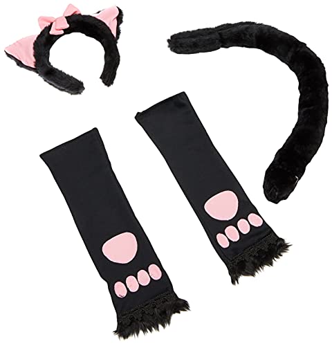 Leg Avenue Women's OS Cute Animal Costume Accessory Kit, Black Kitty, One Size