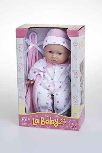 Caucasian 11-inch Small Soft Body Baby Doll | JC Toys - La Baby | Washable |Removable Pink Outfit w/ Hat and Blanket | For Children 12 Months +