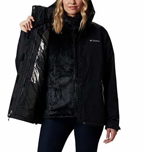 Columbia Women’s Bugaboo II Fleece Interchange Winter Jacket, Waterproof and Breathable, Black, Large