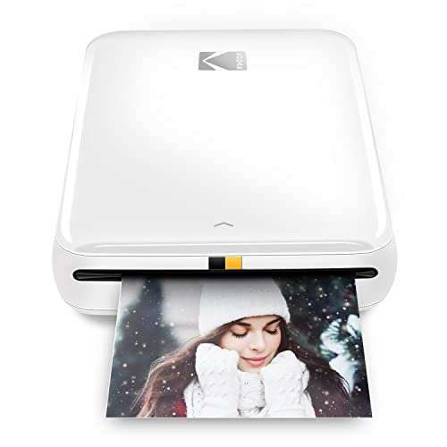 KODAK Step Wireless Mobile Photo Mini Color Printer (White) Compatible w/ iOS and Android, NFC and Bluetooth Devices