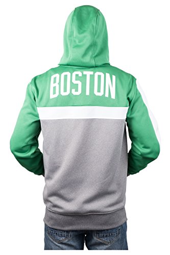Ultra Game NBA Boston Celtics Mens Soft Fleece Full Zip Jacket Hoodie, Team Color, Small